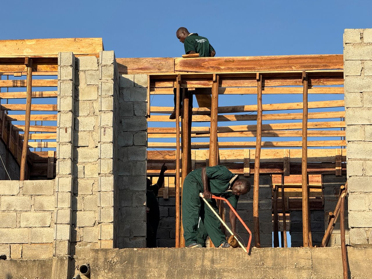 BMCCA LINK building site with structural foundation in progress